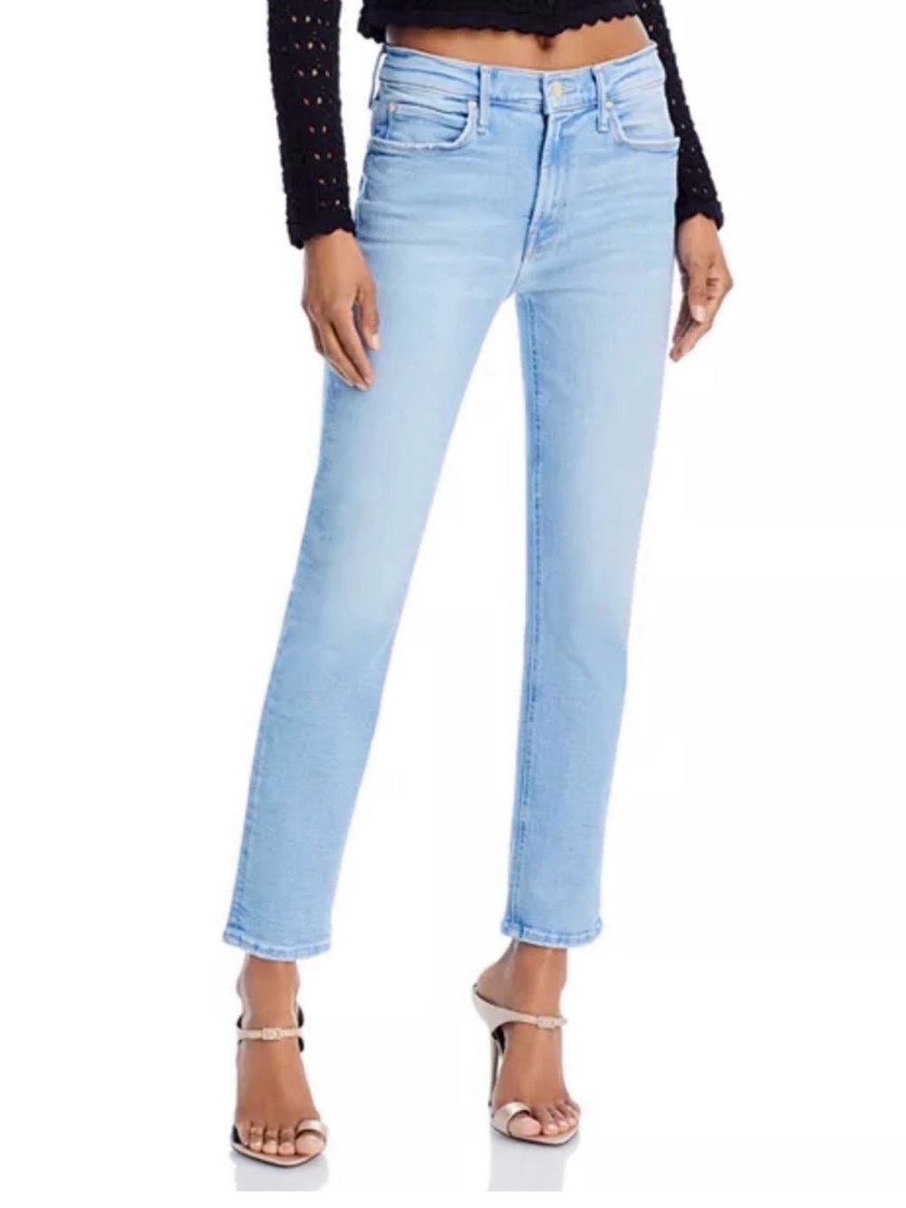 MOTHER The Mid Rise Dazzler Ankle Limited Edition Jeans 26 Light Wash Minimalist